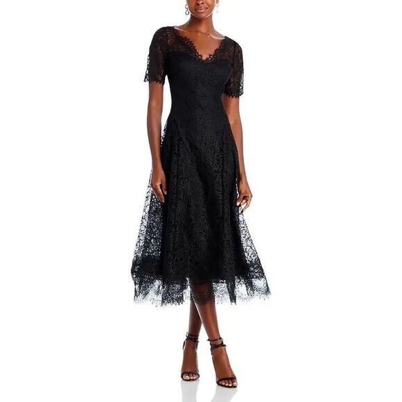 RICKIE FREEMAN FOR TERI JON Lace Midi Dress US 16 $860 - Picture 1 of 9